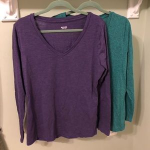 Long sleeve v neck tops